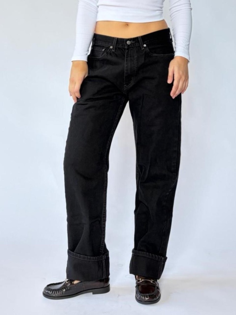 Levi's 505 Black Jeans Straight Leg 33x32